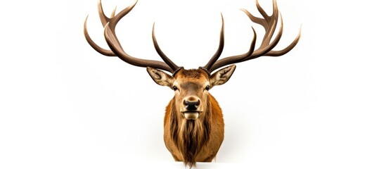 white taxidermy mount of wild elk head