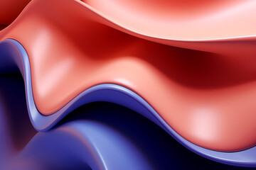 Abstract 3D Render with Organic, Undulating Forms: Trendy Colors