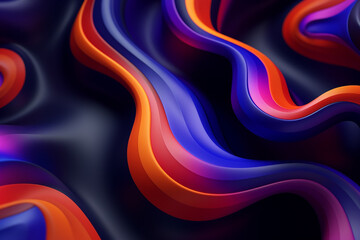 Abstract 3D Render with Organic, Undulating Forms: Trendy Colors