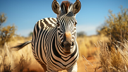 Fototapeta premium zebra eating grass