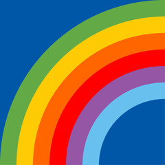 Obraz premium Rainbow colors on a blue background