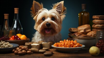 A photo for a dog food commercial