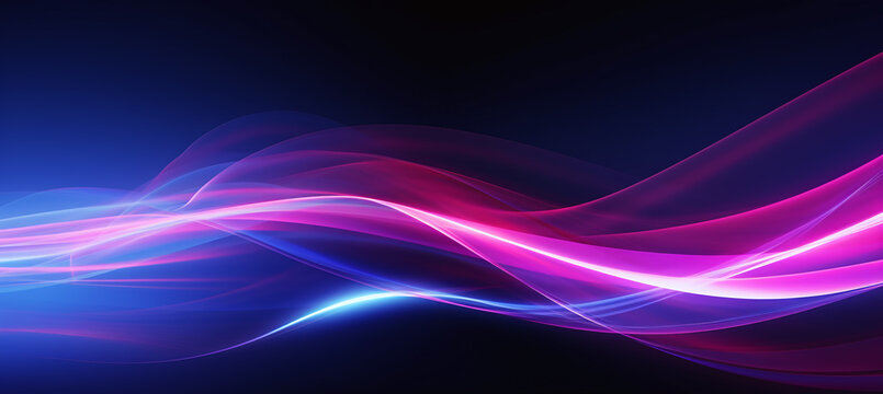 Blue And Pink Technology Waves Abstract Background