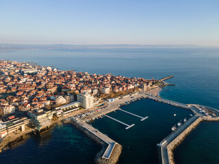 Sunrise view town of Pomorie, Burgas Region, Bulgaria