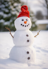 A Snowman with a Red Hat