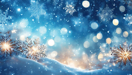 Fototapeta na wymiar winter snow blurred background for christmas; snowflakes