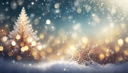 Obraz na płótnie Canvas winter snow blurred background for christmas; snowflakes