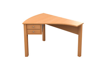 Fototapeta premium Wooden Corner desk with 2 drawers, (PNG Cutout) isolated on a transparent background, AI