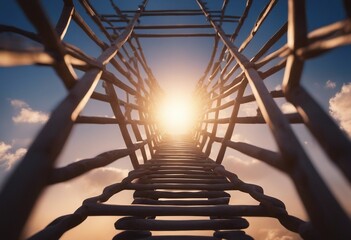 The ladder or the way to heaven the concept of enlightenment and spirituality - obrazy, fototapety, plakaty