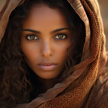 Beautiful ethiopian woman close-up