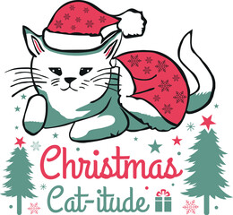 Christmas Cat-itude_Tshirt Design