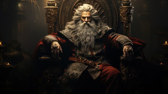 Historic king sitting on a throne created with Generative AI