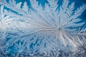 Fototapeta na wymiar Elegant Frost Patterns: Nature's Icy Artistry