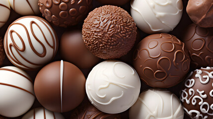 diferentes tipos de bombones de chocolate