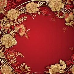 Background for Chinese New Year, red and gold