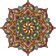 Mandala. Arabic, Indian, Islam, Chinese motifs. Vector illustration.