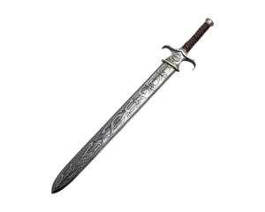 Fotobehang Medieval Pure iron Viking Sword (PNG Cutout) isolated on a transparent background, AI © Creative optiplex