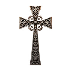 Engraved Catholic Crucifix Cross symbol isolated on a transparent background, AI