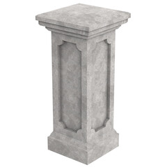 3D rendering illustration of a stone pedestal