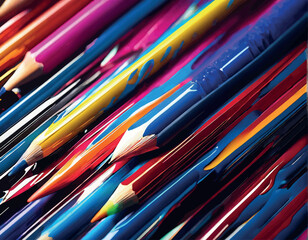 colorful pencils in a row colorful pencils in a row color pencil close up.