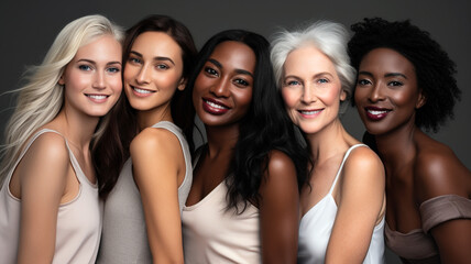 Fototapeta premium portrait of five pretty women