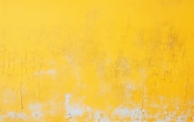 Brightly colorful concrete wall, vintage style, bright yellow cement background paint with texture details.