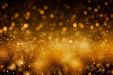 Fototapeta na wymiar Background of golden dust shimmer particles.