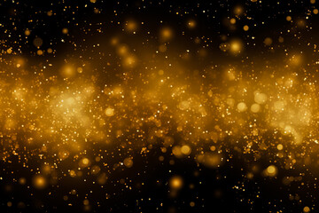 Background of golden dust shimmer particles.