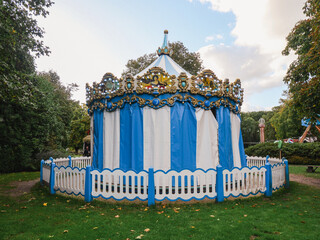 Merry-Go-Round covered in tarpaulins