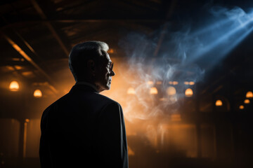 A mediator's silhouette, signifying the impartial and neutral role they play. Generative Ai.