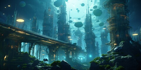 science fiction undersea city © CROCOTHERY