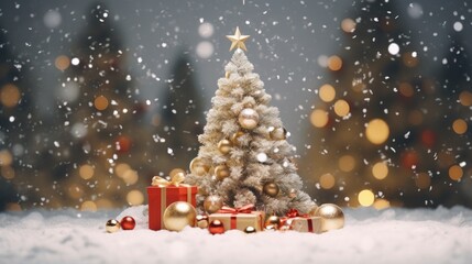 Obraz premium Overhead Shot of Variety of Miniature Christmas Trees and Plants on White Paper Postcard for Alternative Holiday Card Design