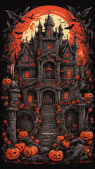 Halloween T-Shirt Design & Mobile Wallpaper