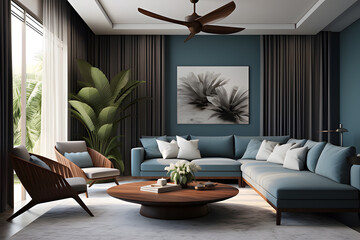 modern and luxurious living room ai generative