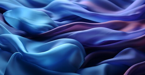 Fototapeta premium flowing silk fabric in gradient blue to purple tones as elegant backdrop