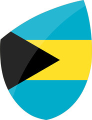 The Bahamas flag in rugby icon style