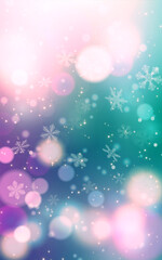 Snow background for Christmas card or wallpaper. Crystal snow. Winter background. Snowfall frozen greeting card