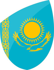 Kazakhstan flag in rugby icon style
