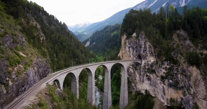Glacier express in Switzerland- Landwasser Viaduct