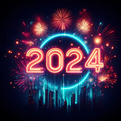 New Year 2024 illustration concept.