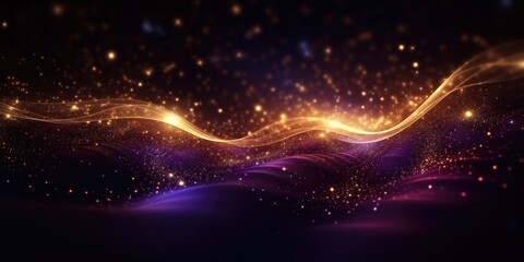 Fototapeta premium Abstract wave background with glowing particles. Digital technology concept. 