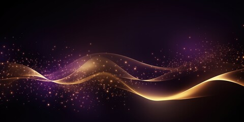 Abstract wave background with glowing particles. Digital technology concept. 