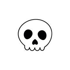 skull minimalist vector line icon. Isolated vector illustration. Cute skull icon