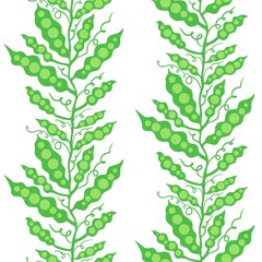 Floral cartoon seamless peas and leaves and branches pattern for wrapping paper and fabrics and linens