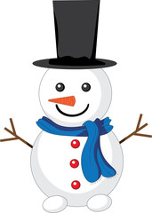 Snowman with scarf and hat