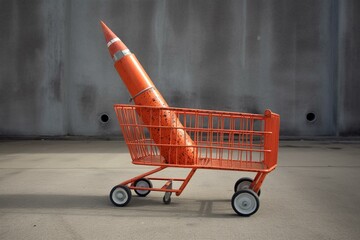 rocket-propelled shopping cart. Generative AI