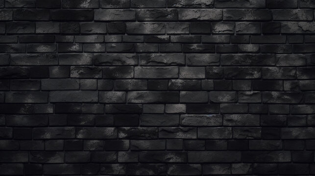 Mur en brique noir. Ambiance calme, sombre. Mock-up. Fond pour conception et cr&eacute;ation graphique, banni&egrave;re.