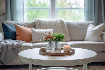 Modern family living room decoration renderings