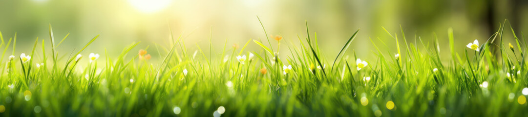 Wide grass and beautiful light background material