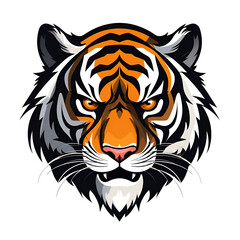 Obraz premium Tiger Vector Style Illustration Tiger Cartoon Style logo No Background Perfect for Print on Demand Merchandise